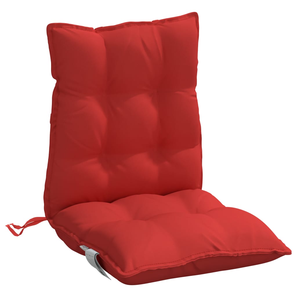 vidaXL Coussins de chaise à dossier bas lot de 2 rouge tissu oxford