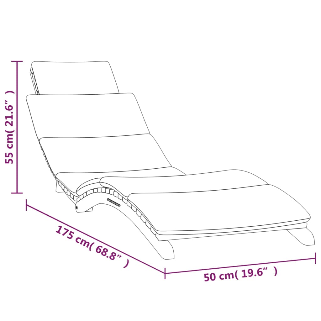 vidaXL Chaises longues lot de 2 avec coussins Bois massif de teck