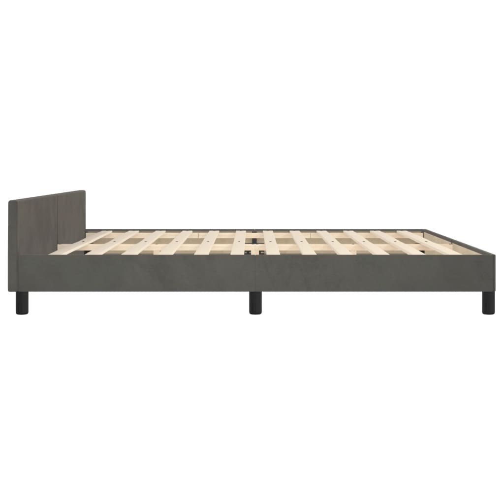 vidaXL Cadre de lit sans matelas gris foncé 200x200 cm velours