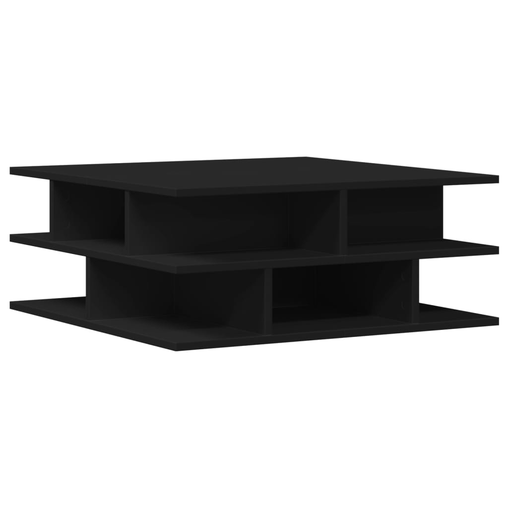 vidaXL Table basse noir 70x70x29 cm bois d'ingénierie