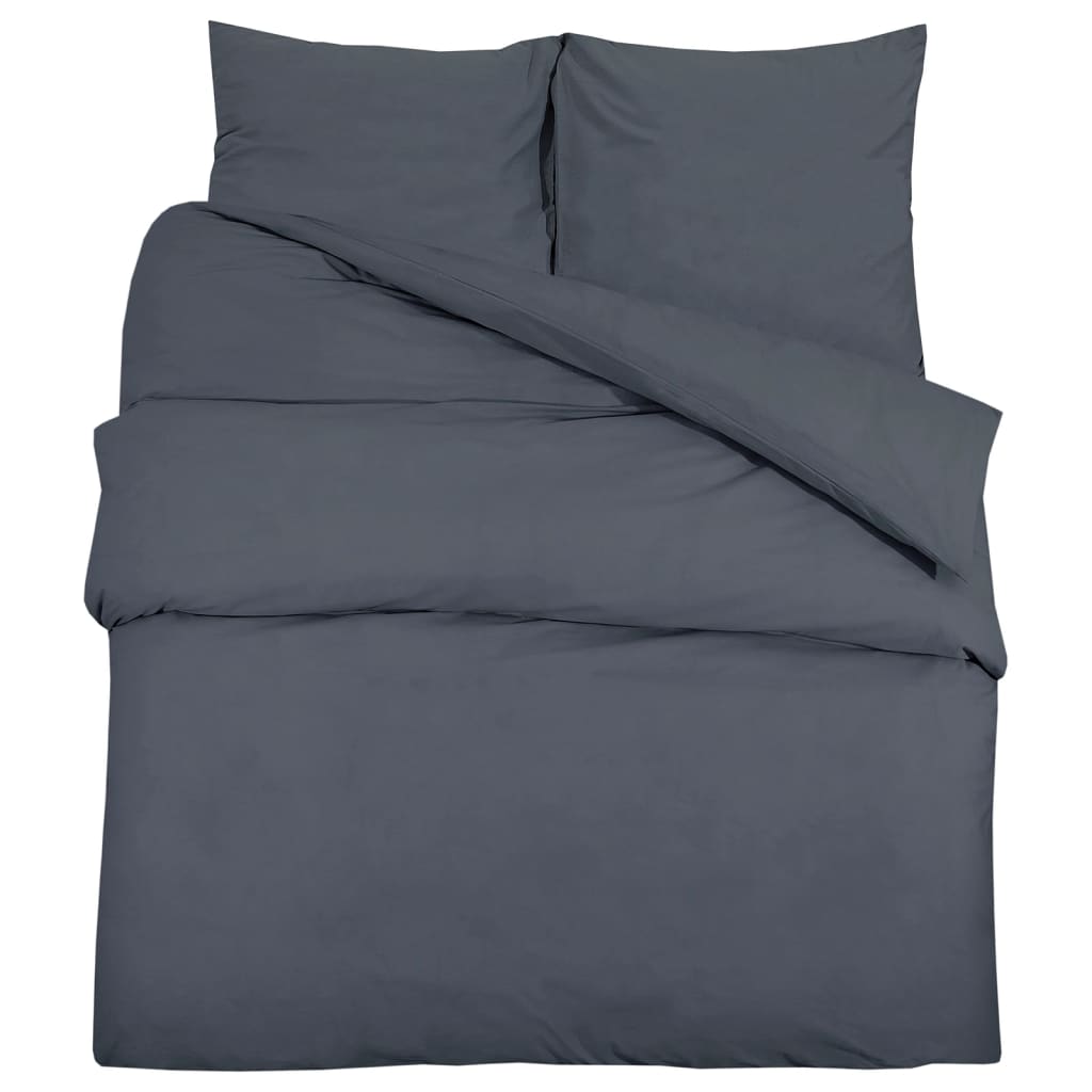 vidaXL Ensemble de housse de couette Anthracite 155x220 cm Microfibre