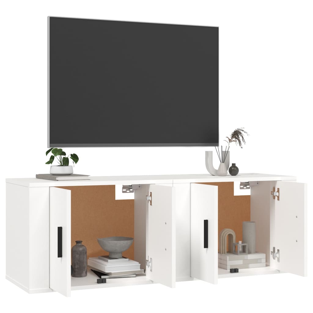 vidaXL Meubles TV muraux 2 pcs blanc 57x34,5x40 cm