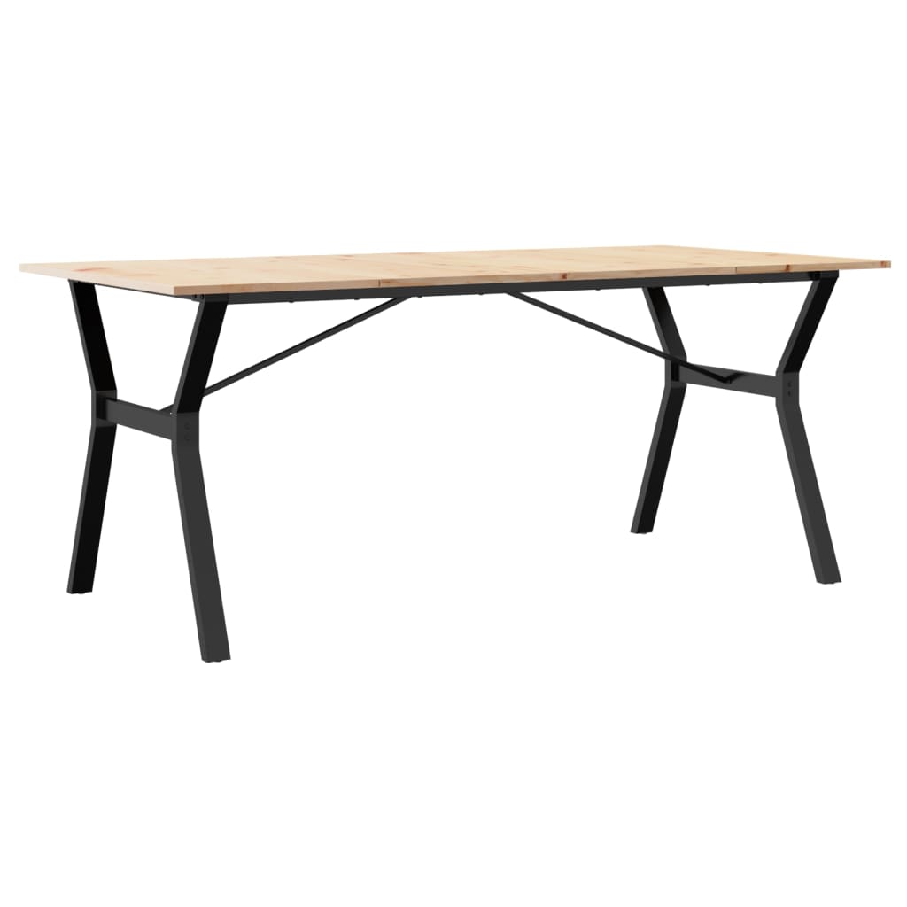 vidaXL Table à manger cadre en Y 180x90x75 cm bois de pin massif fonte