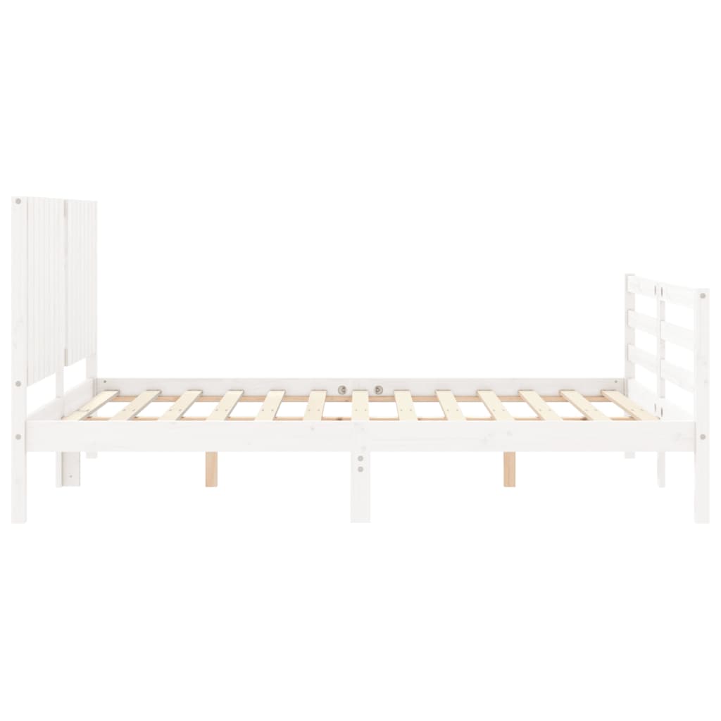 vidaXL Cadre de lit sans matelas blanc bois de pin massif