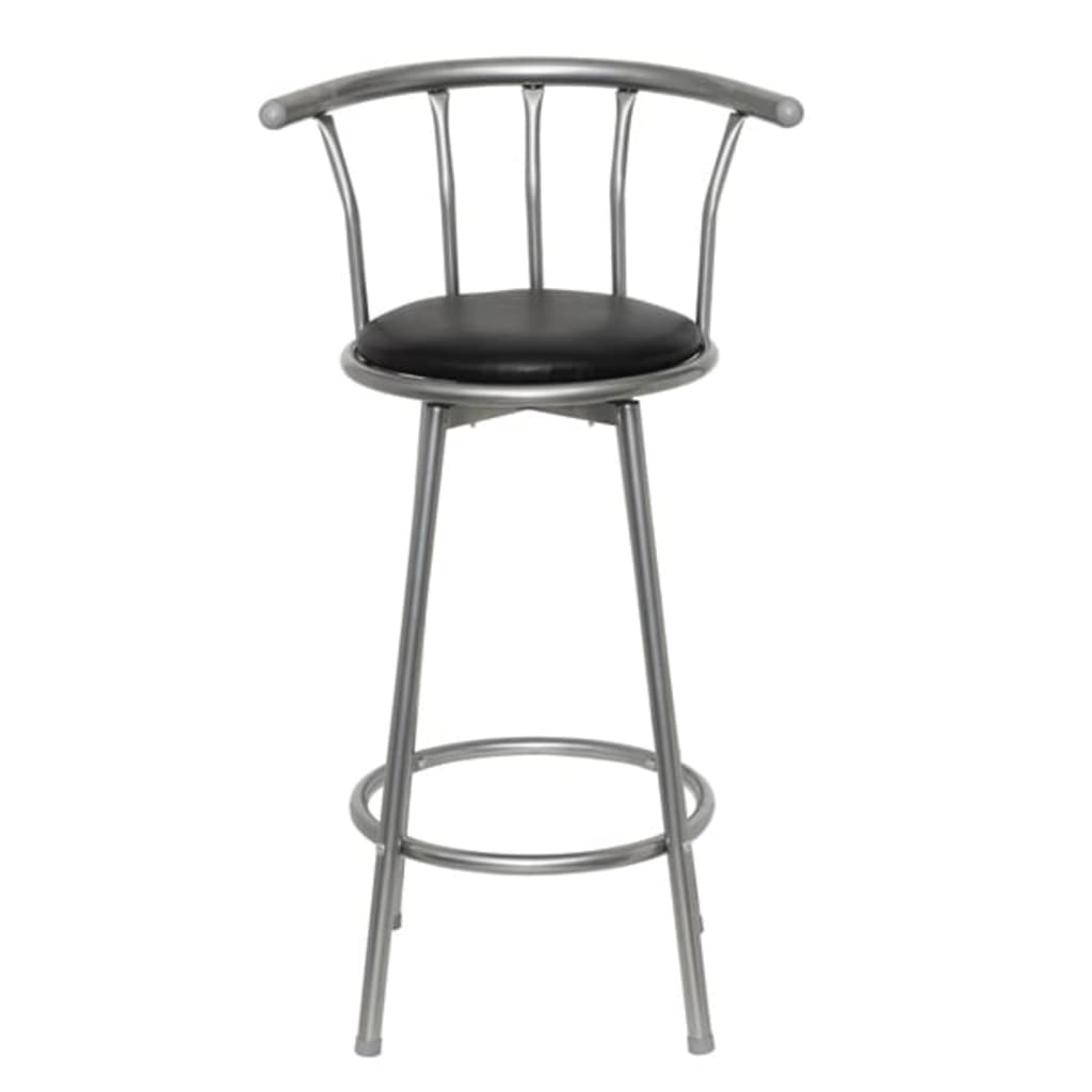 vidaXL Tabourets de bar lot de 2 noir similicuir