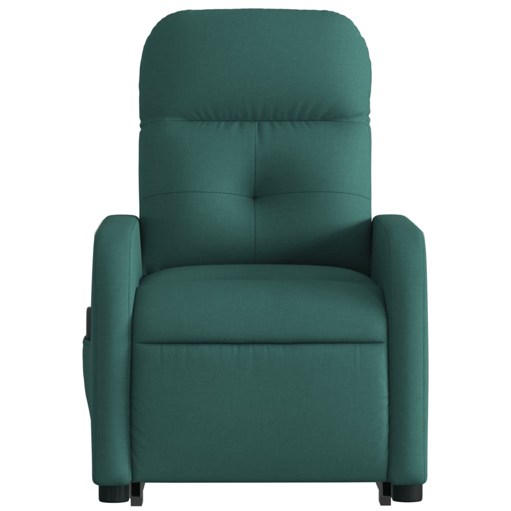 vidaXL Fauteuil inclinable de massage électrique Vert foncé Tissu