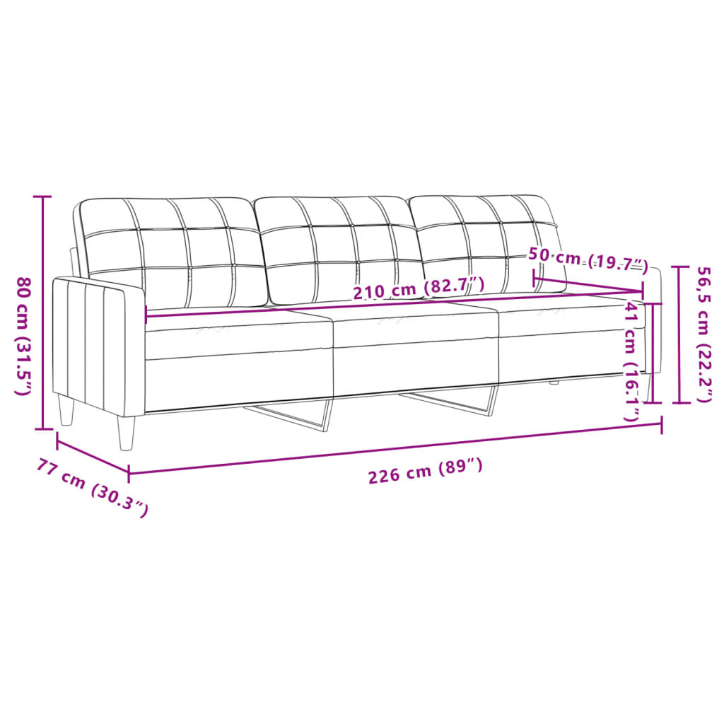 vidaXL Ensemble de canapés 3 pcs avec repose-pied jaune clair tissu