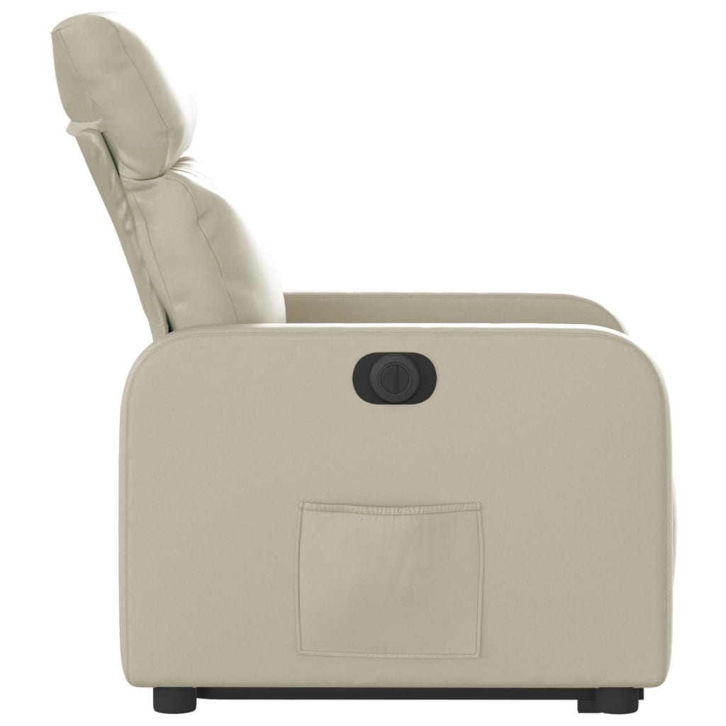 vidaXL Fauteuil inclinable électrique crème similicuir