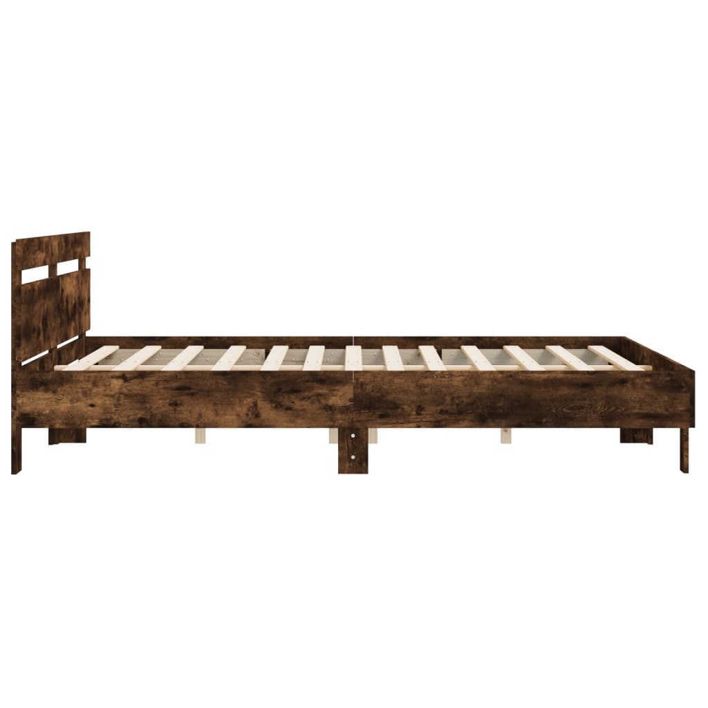 vidaXL Cadre de lit sans matelas chêne fumé 160x200 cm