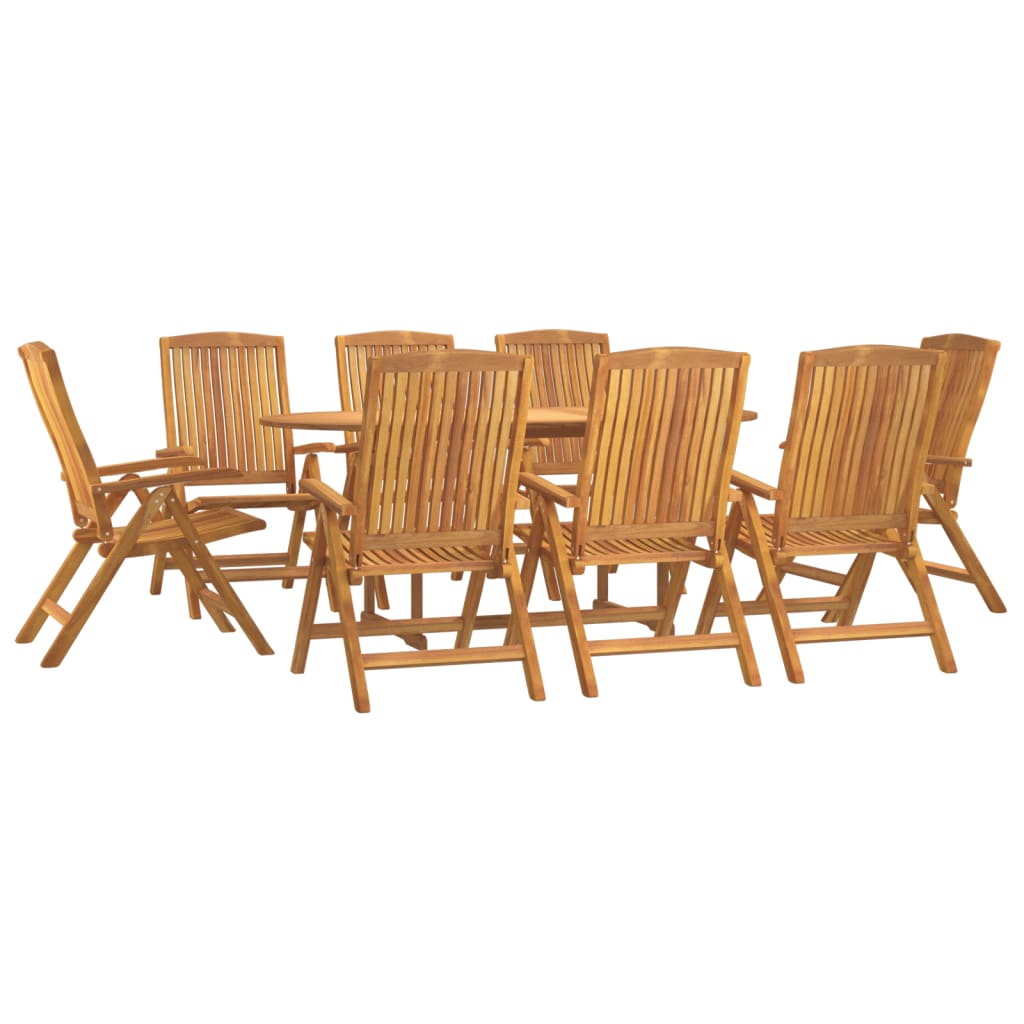 vidaXL Ensemble à manger de jardin 9 pcs Bois de teck solide