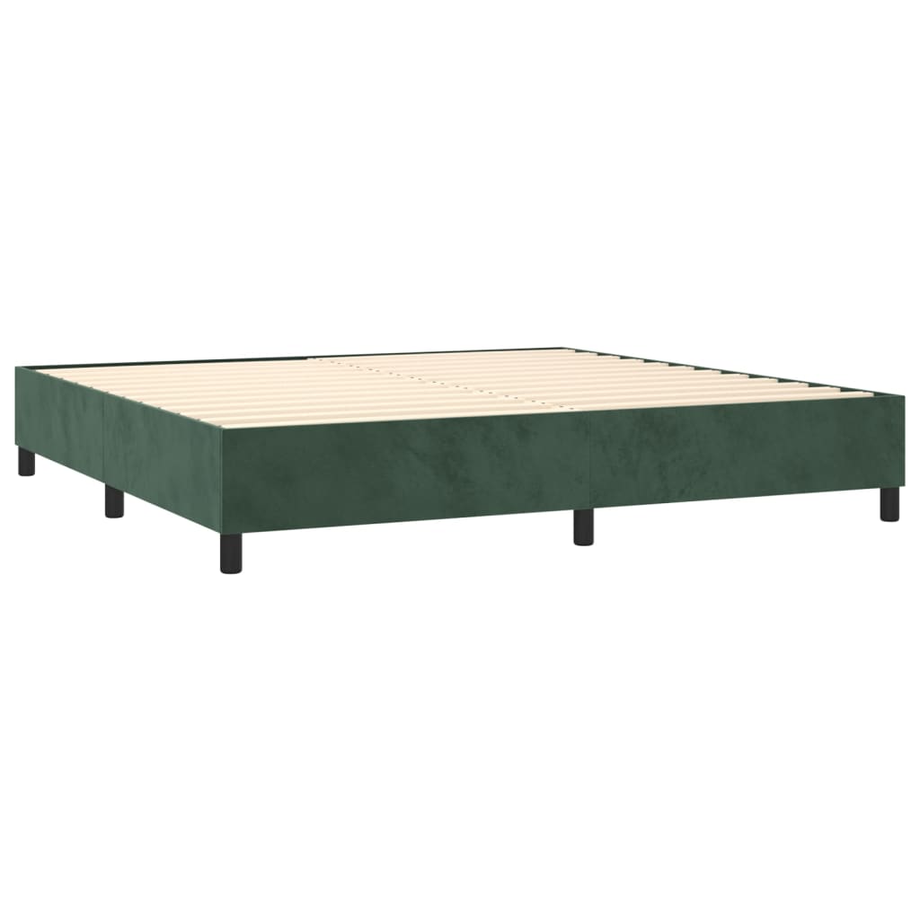 vidaXL Sommier à lattes de lit et matelas Vert foncé 200x200cm Velours