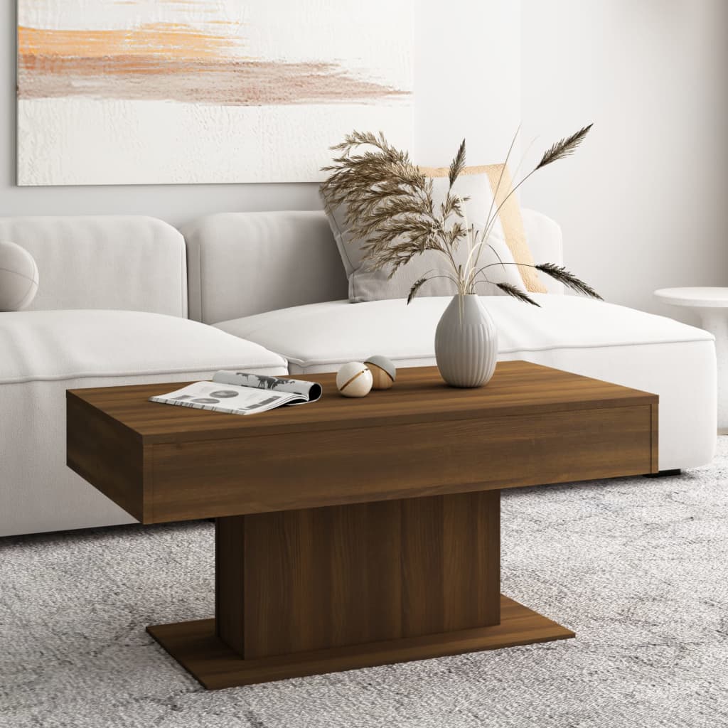 vidaXL Table basse Chêne marron 96x50x45 cm Bois d'ingénierie