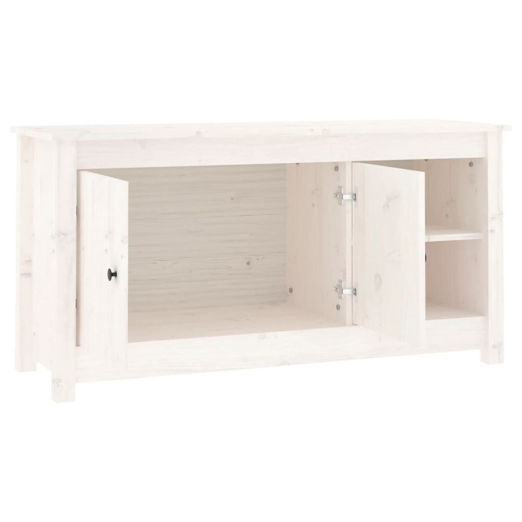 vidaXL Meuble TV Blanc 103x36,5x52 cm Bois de pin massif