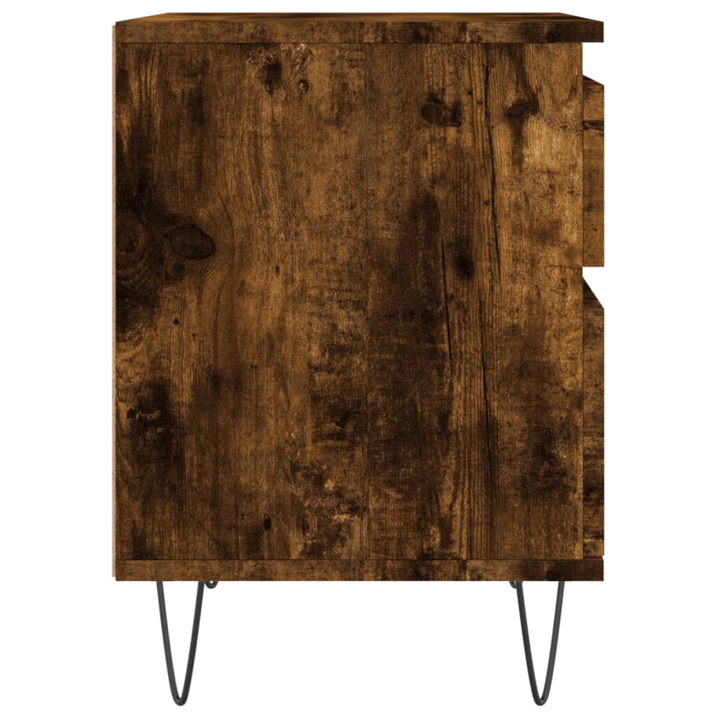 vidaXL Table de chevet chêne fumé 40x35x50 cm bois d’ingénierie