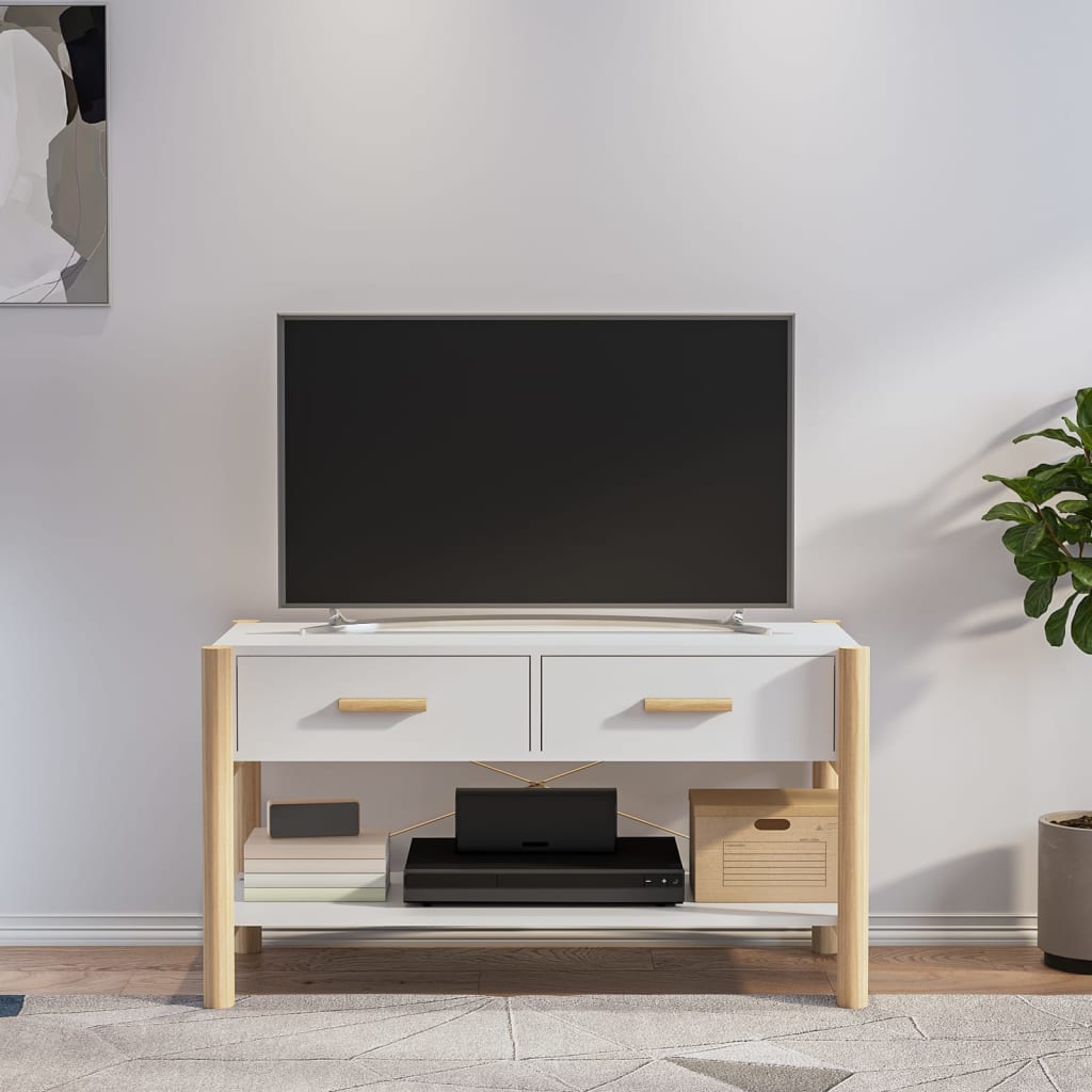 vidaXL Meuble TV Blanc 82x38x45 cm Bois d'ingénierie