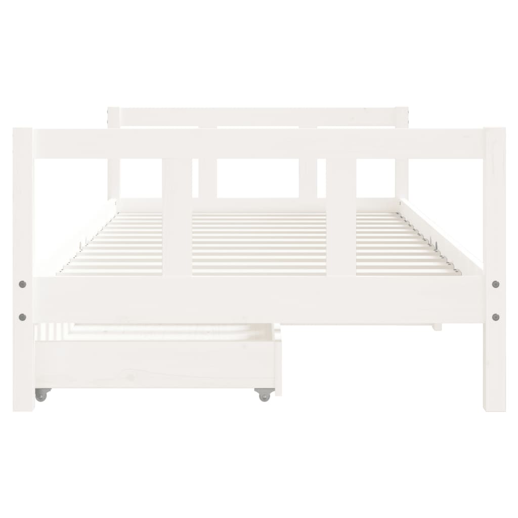 vidaXL Cadre de lit d'enfants tiroirs blanc 90x190 cm bois pin massif