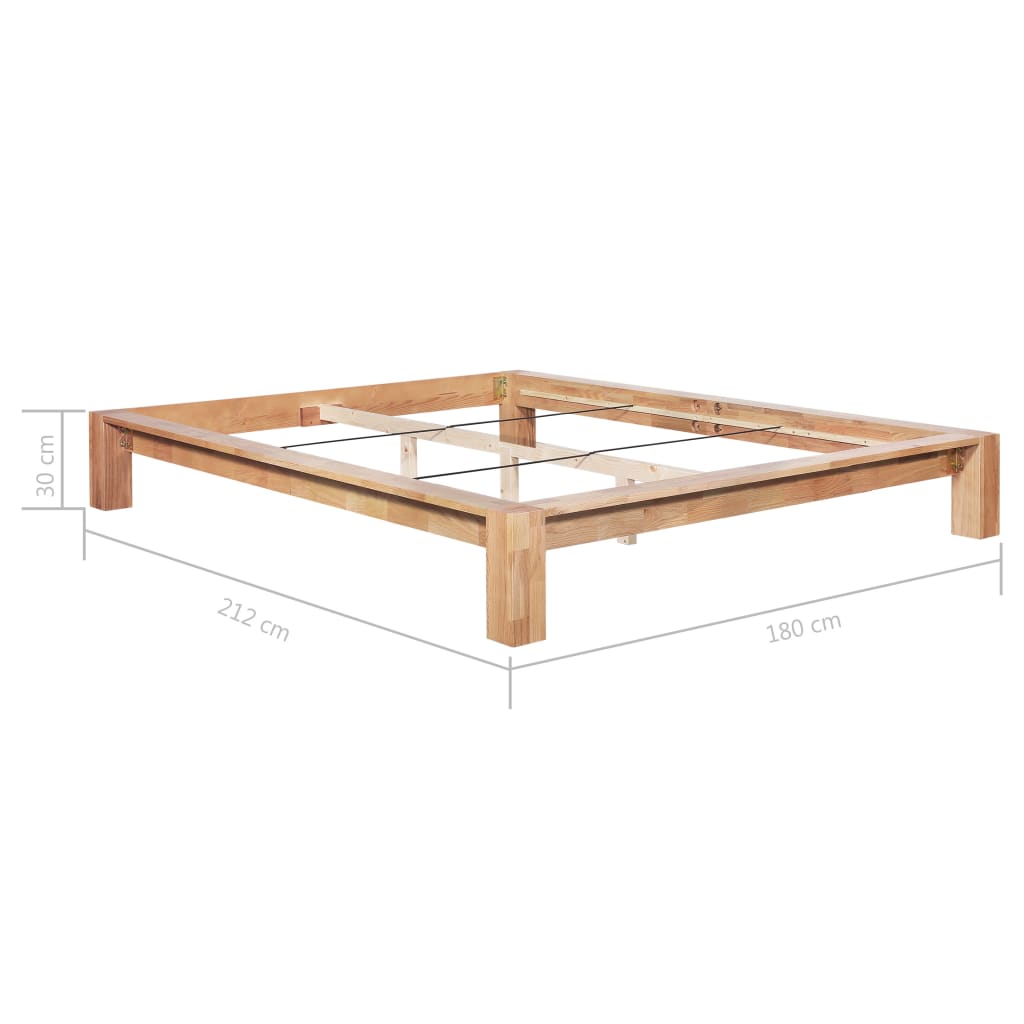 vidaXL Cadre de lit sans matelas bois de chêne massif 160x200 cm