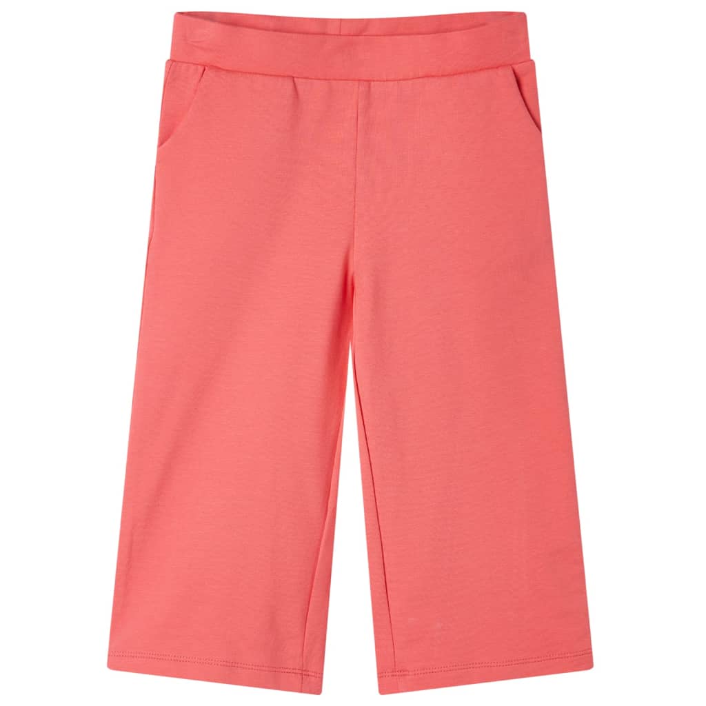 Pantalon à jambes larges pour enfants corail 128