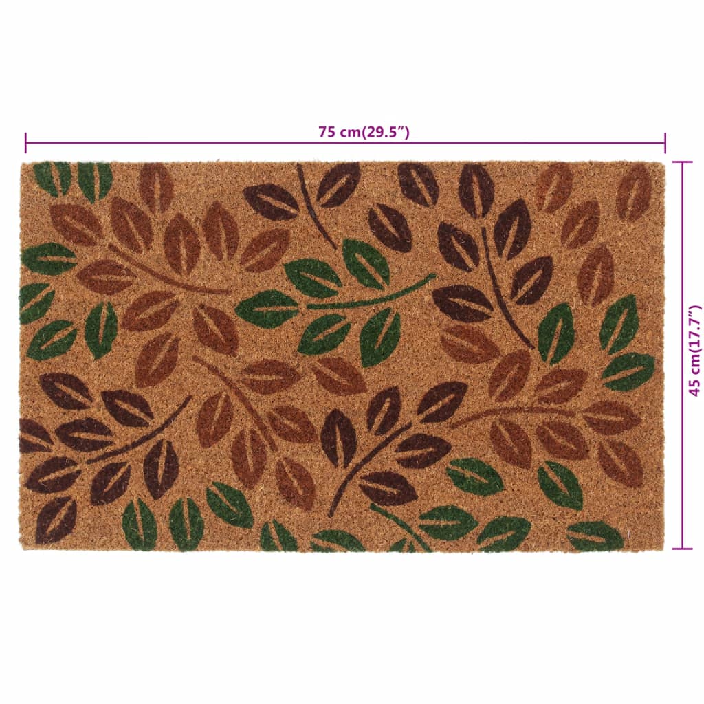 vidaXL Tapis de porte naturel 45x75 cm fibre de coco touffeté