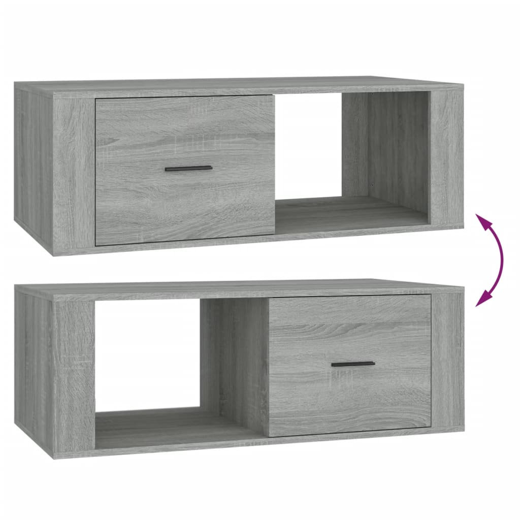 vidaXL Table basse Sonoma gris 100x50,5x35 cm Bois d'ingénierie