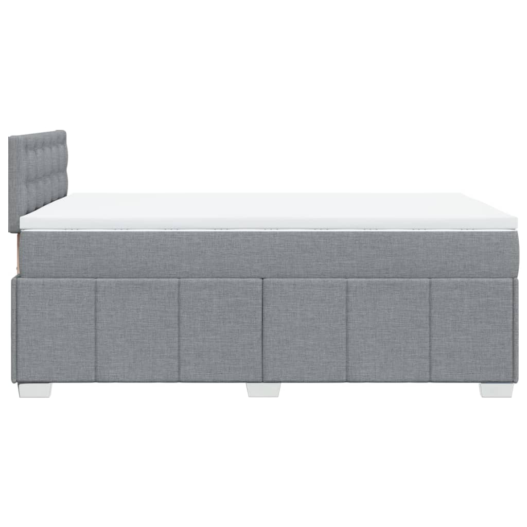 vidaXL Sommier à lattes de lit avec matelas Gris clair 120x200cm Tissu