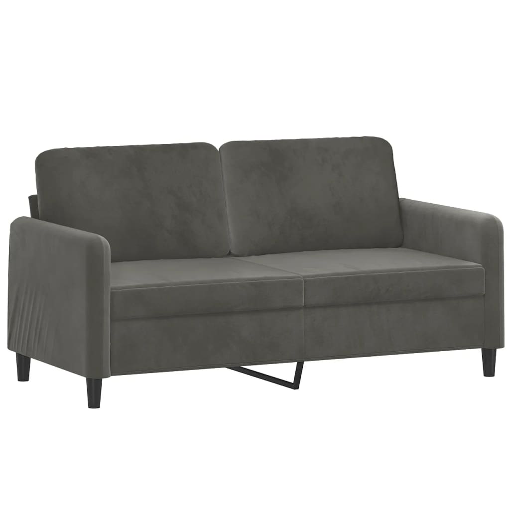 vidaXL Canapé à 2 places Gris foncé 140 cm Velours