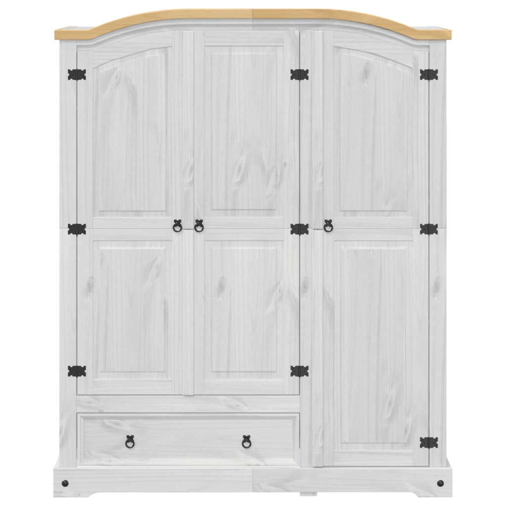 vidaXL Garde-robe Corona blanc 151,5x52x186 cm bois de pin massif