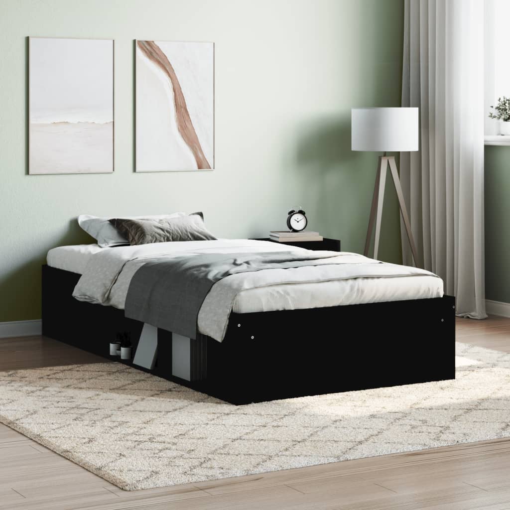 vidaXL Cadre de lit sans matelas noir 100x200 cm