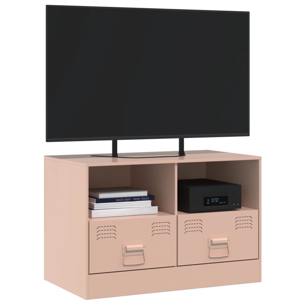 vidaXL Meuble TV rose 67x39x44 cm acier