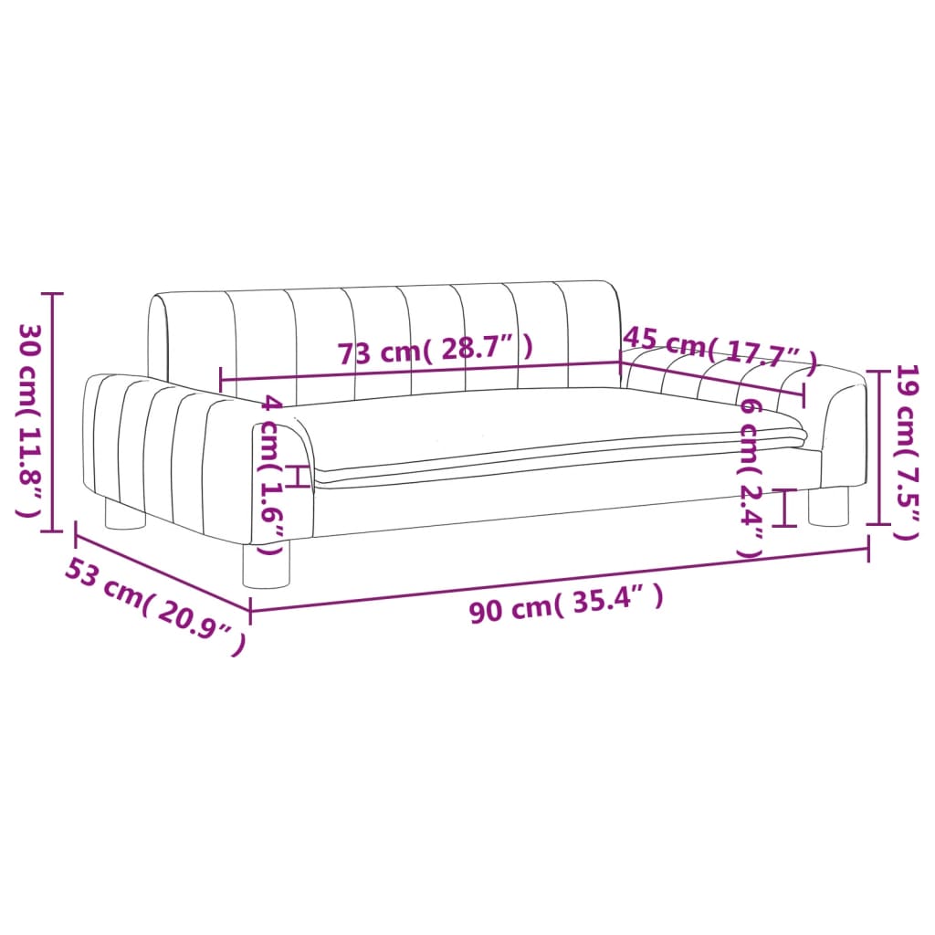 vidaXL Canapé pour enfants marron 90x53x30 cm similicuir