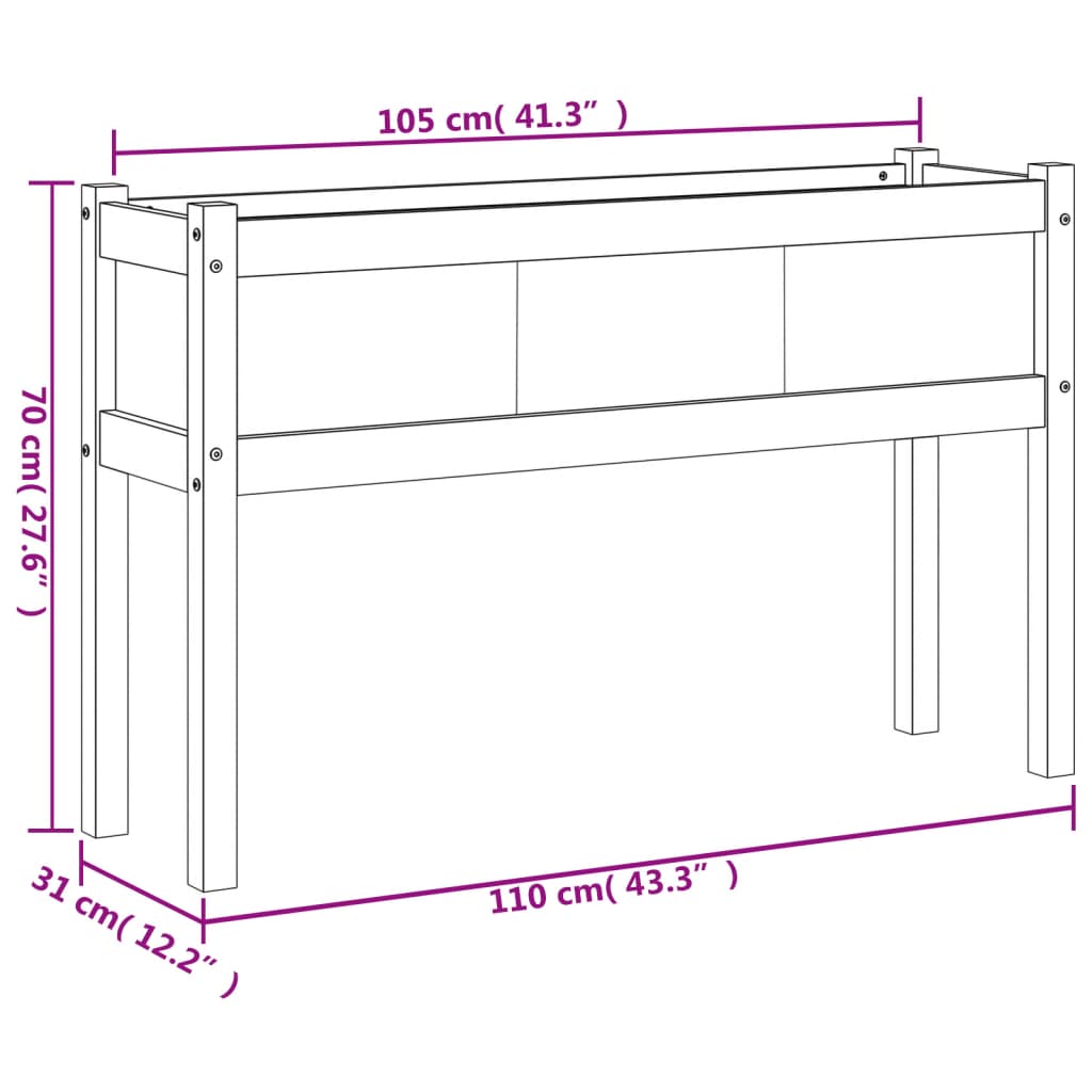 vidaXL Jardinières 2 pcs avec pieds blanc bois de pin massif