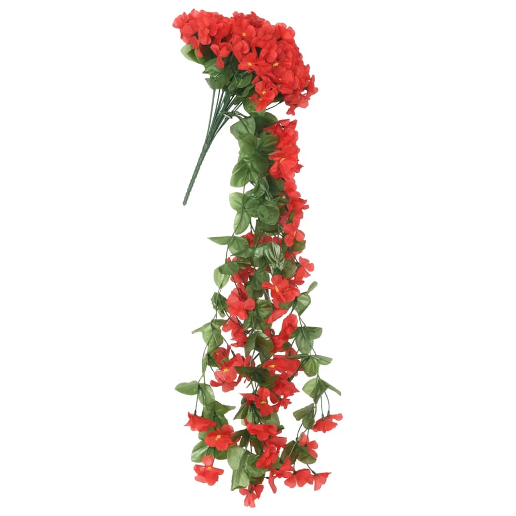 vidaXL Guirlandes de fleurs de Noël 3 pcs rouge 85 cm