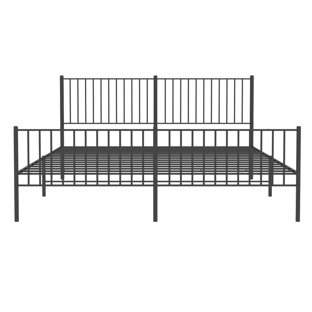 vidaXL Cadre de lit métal sans matelas avec pied de lit noir 180x200cm