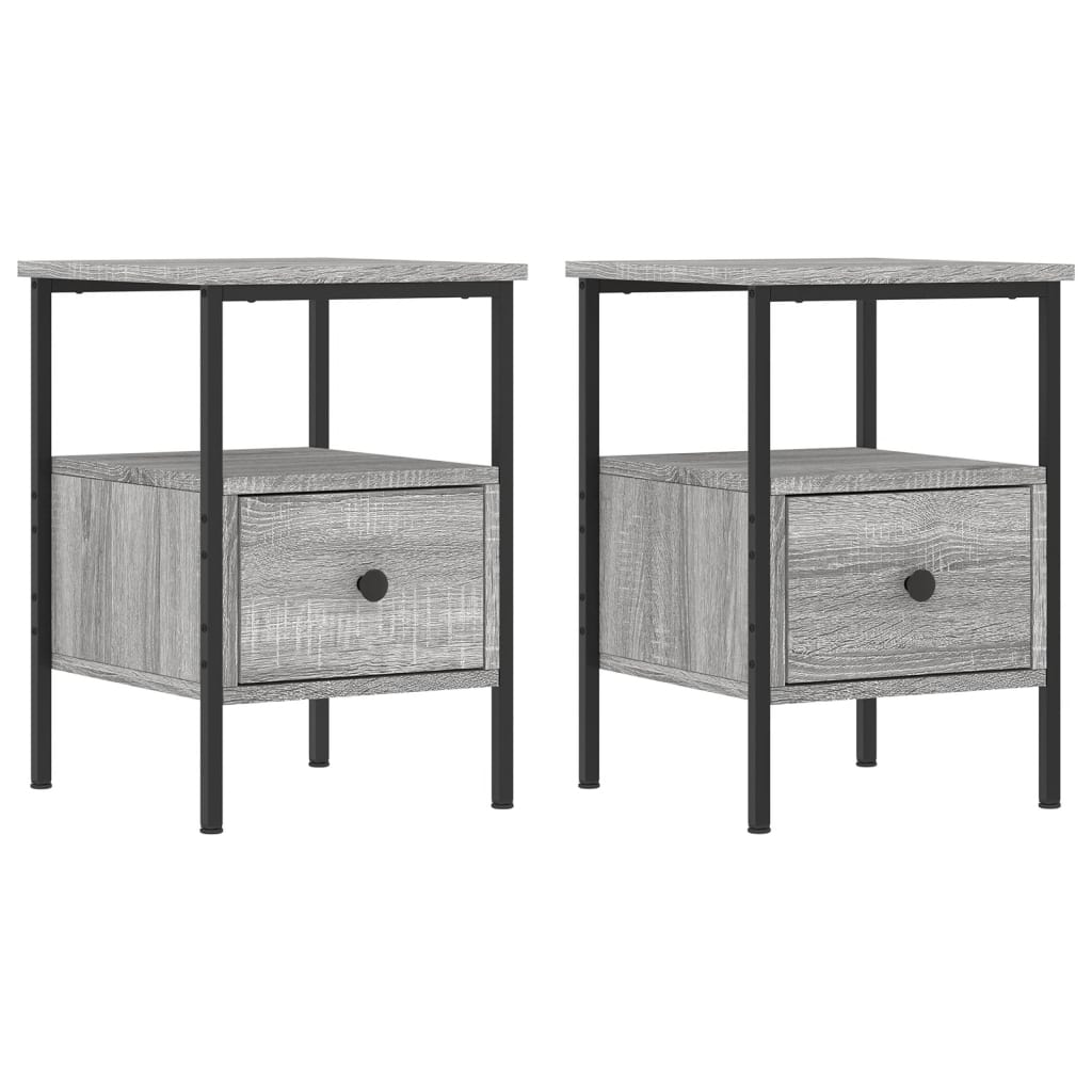 vidaXL Tables de chevet 2 pcs sonoma gris 34x36x50cm bois d'ingénierie