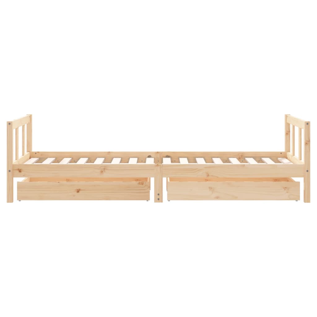 vidaXL Cadre de lit enfant avec tiroirs 90x200 cm bois de pin massif