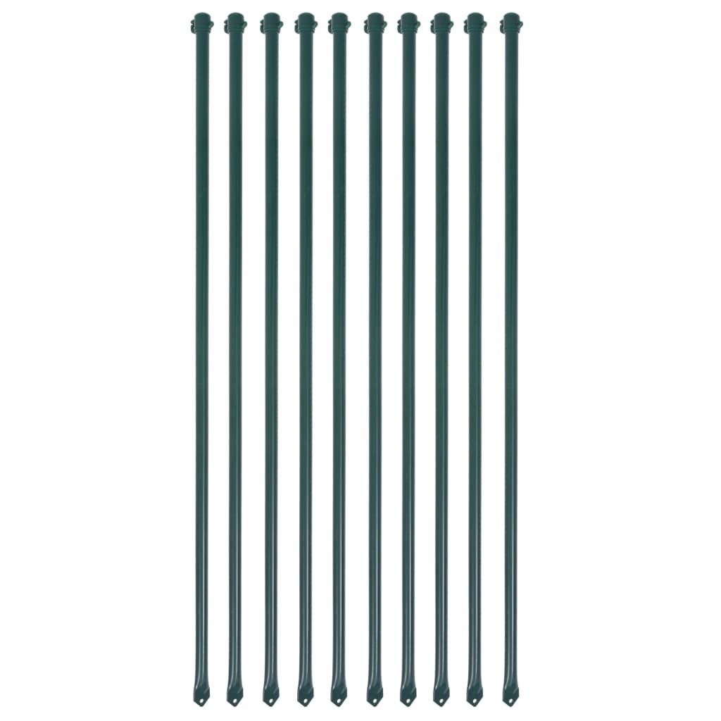 vidaXL Poteau de jardin 10 pcs 1 m Métal Vert