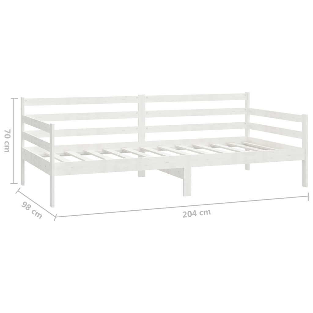 vidaXL Lit de jour sans matelas blanc bois de pin massif 90x200 cm