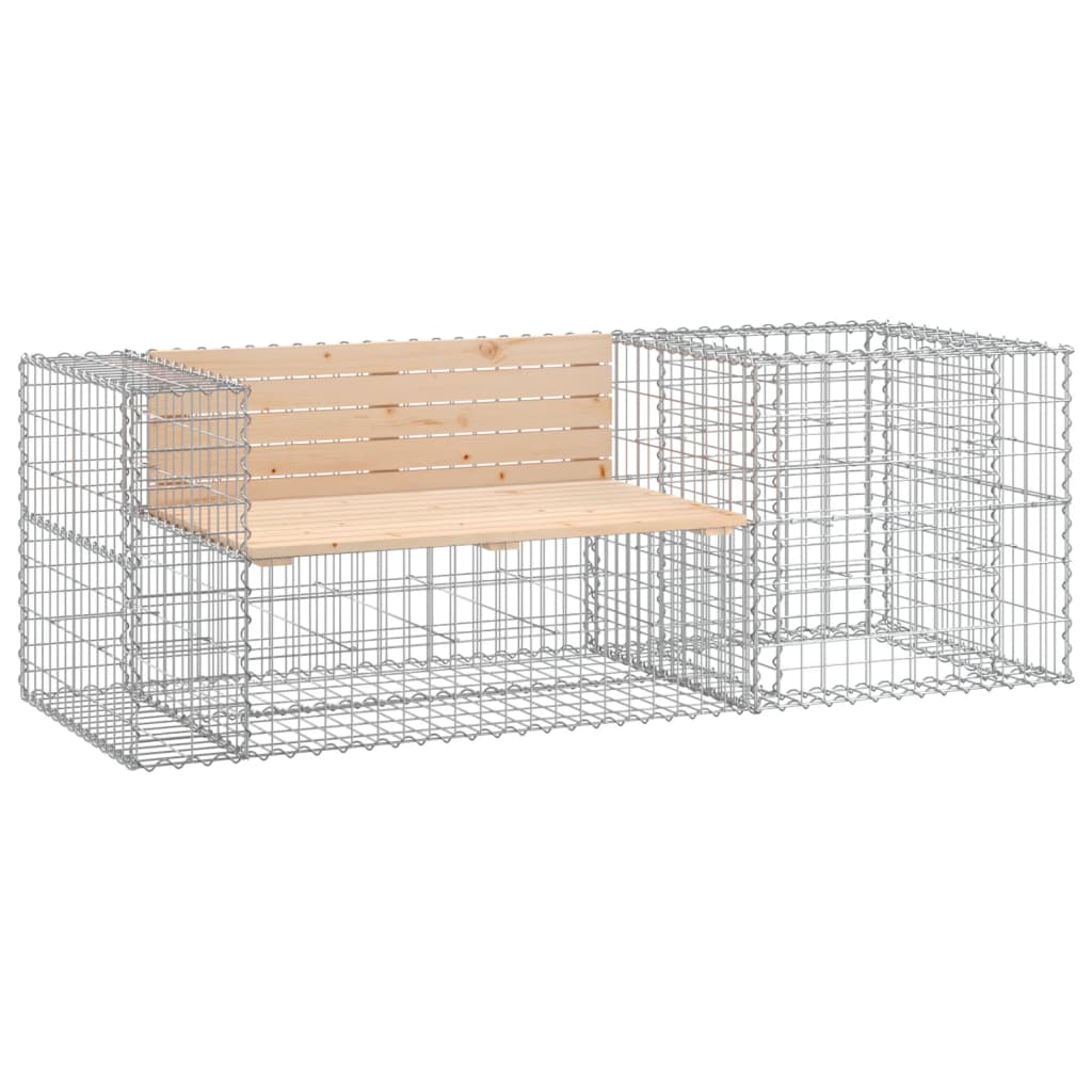 vidaXL Banc de jardin avec panier en gabion bois massif de pin