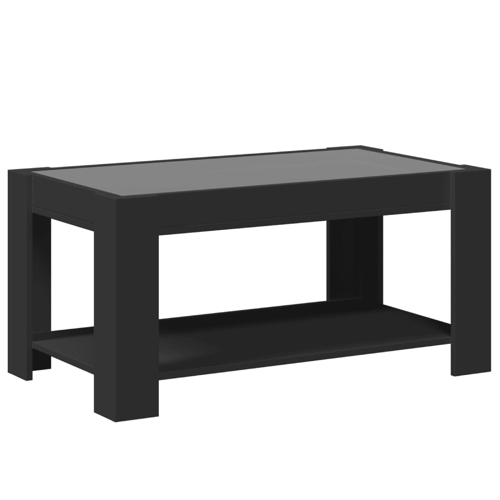 vidaXL Table basse avec LED noir 93x53x45 cm bois d'ingénierie