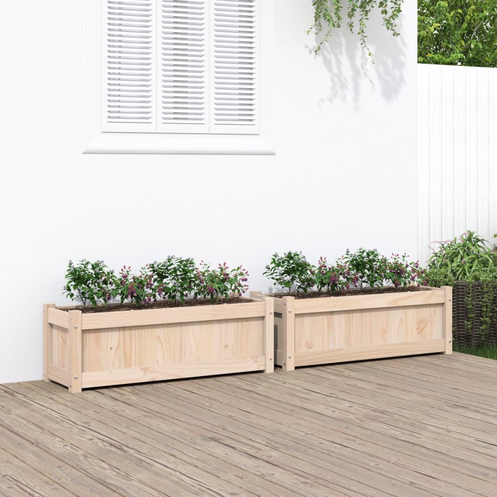 vidaXL Jardinières 2 pcs bois de pin massif