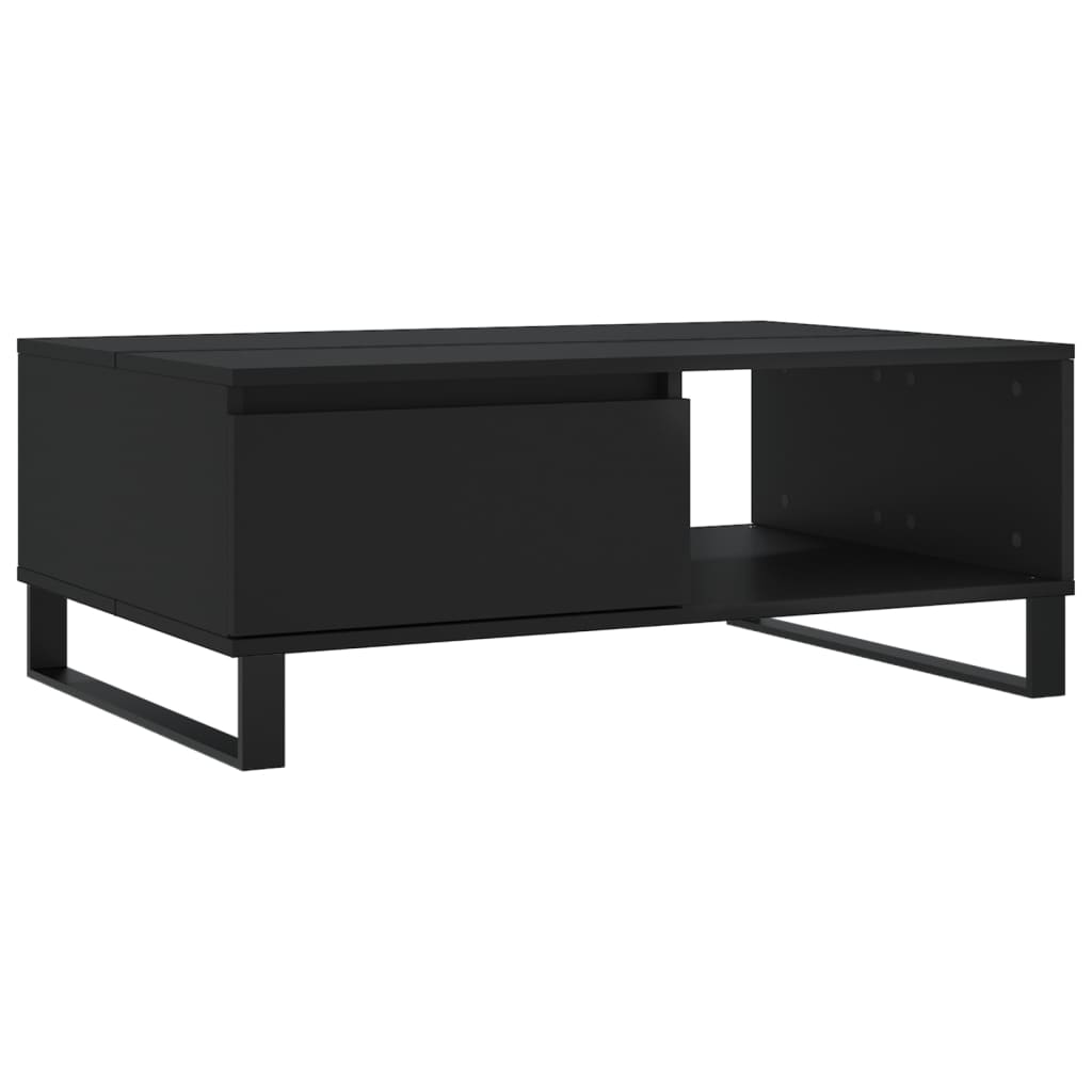 vidaXL Table basse noir 90x60x35 cm bois d'ingénierie