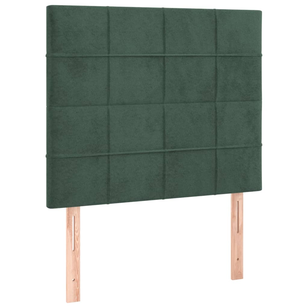 vidaXL Tête de lit à LED Vert foncé 100x5x118/128 cm Velours