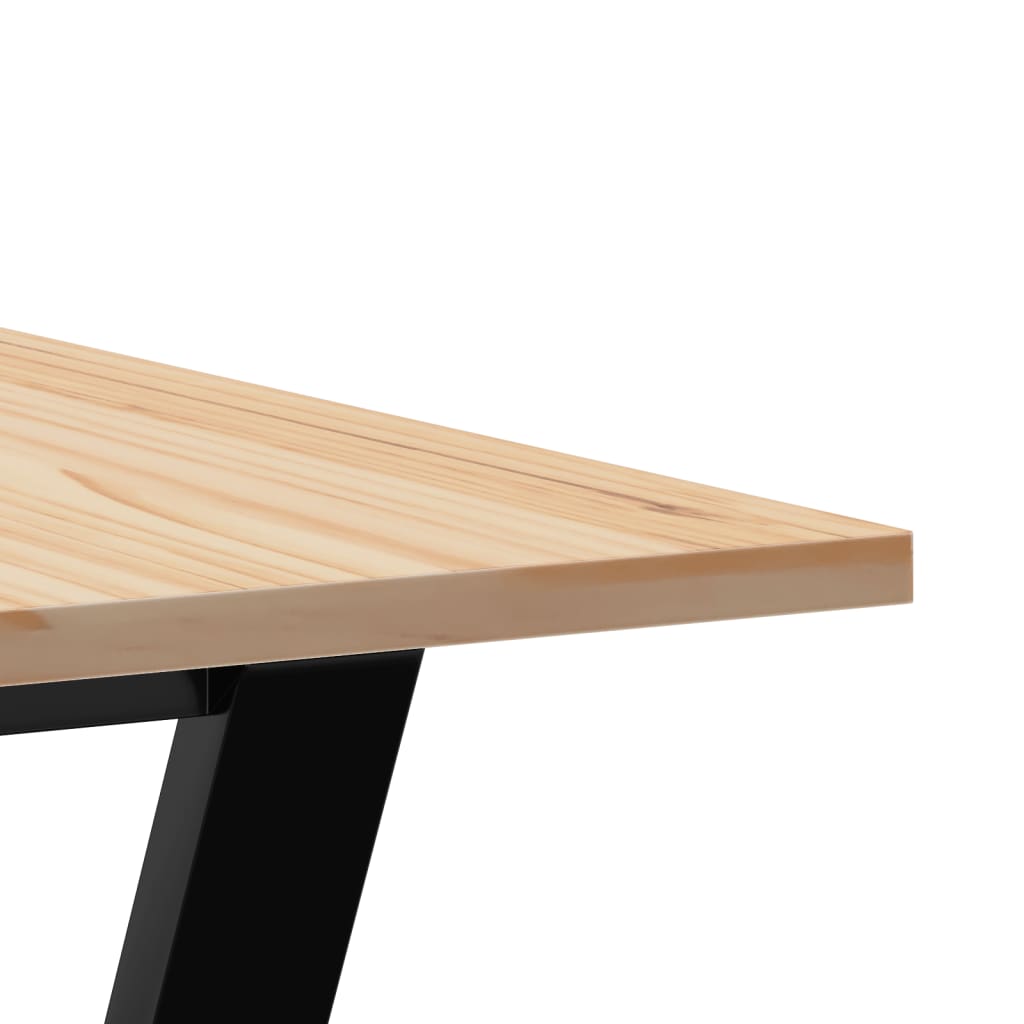 vidaXL Table à manger cadre en Y 60x60x75 cm bois de pin massif fonte