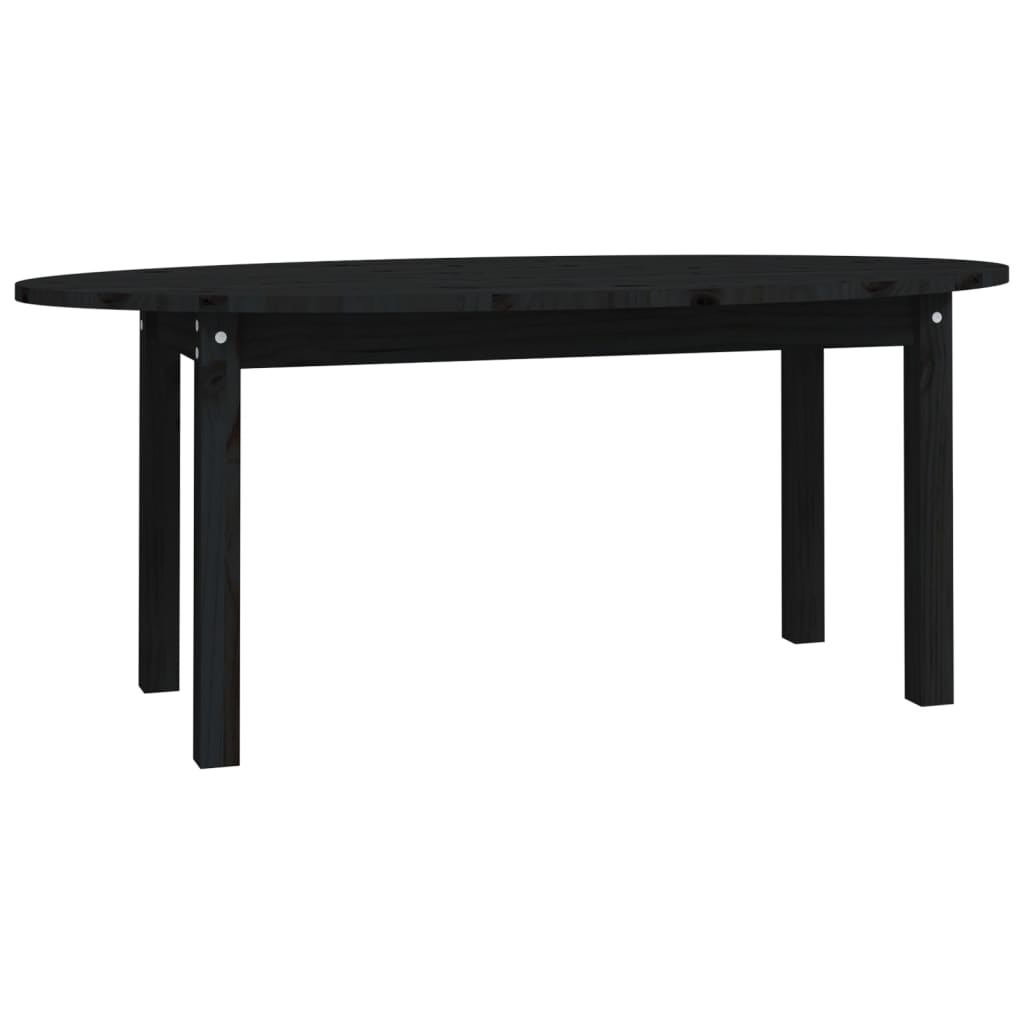 vidaXL Table basse Noir 110x55x45 cm Bois massif de pin