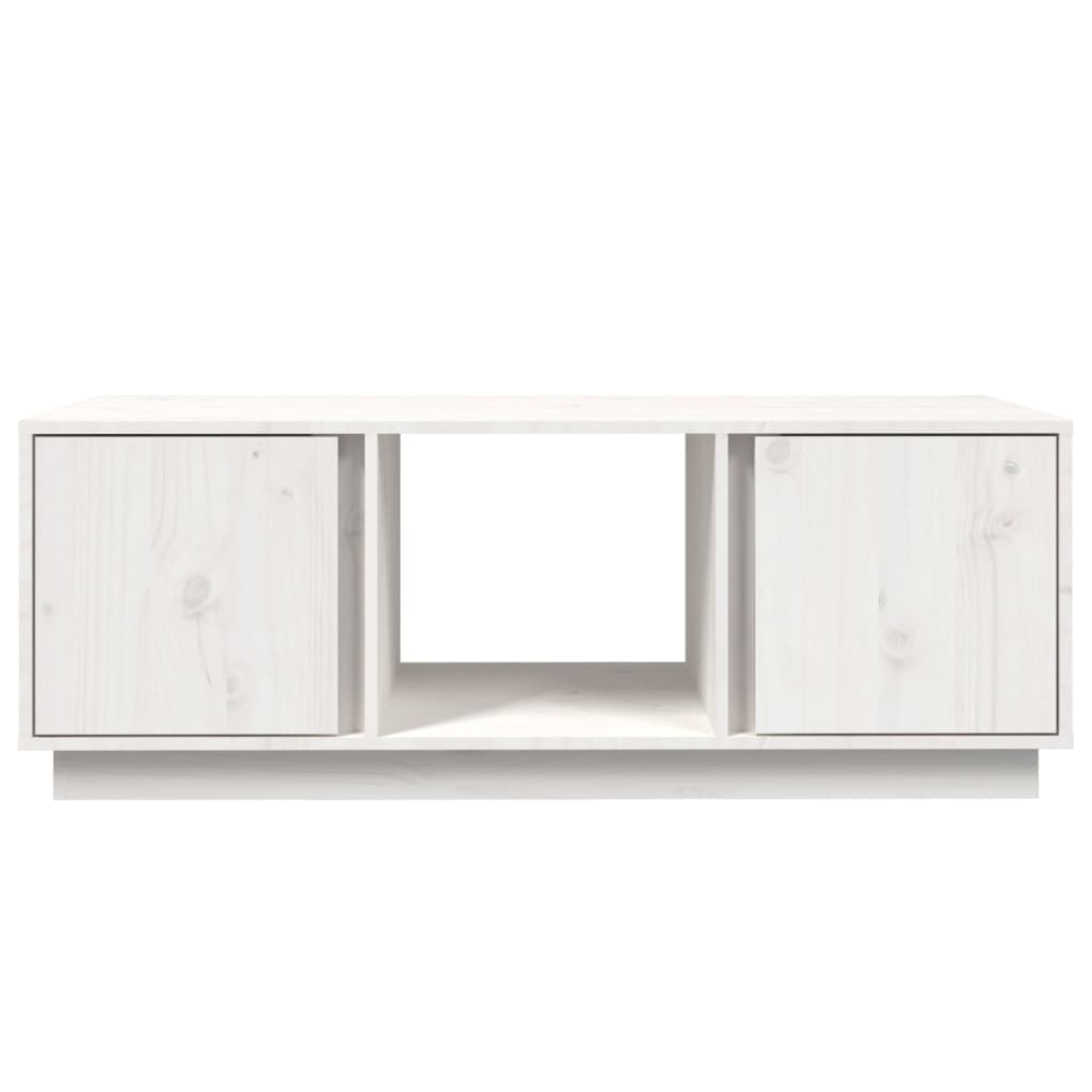 vidaXL Table basse Blanc 110x50x40 cm Bois massif de pin