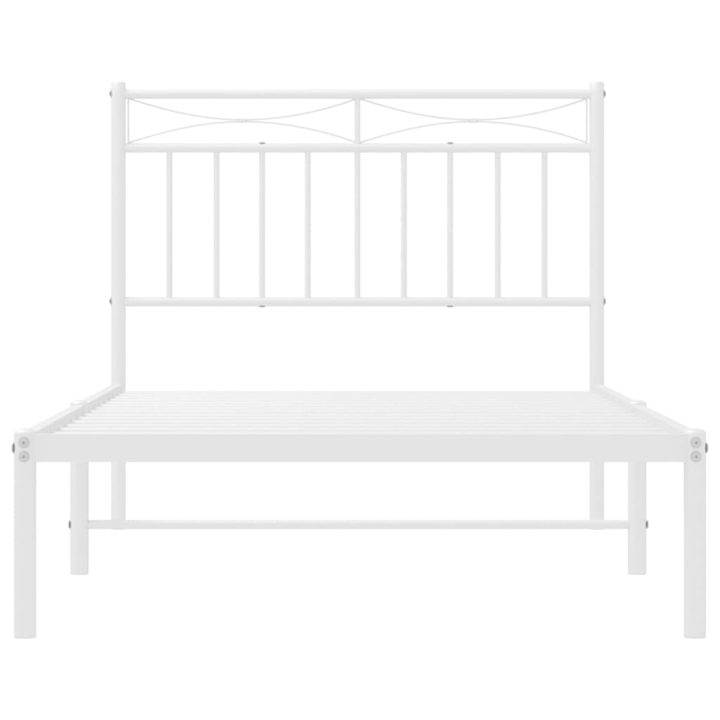 vidaXL Cadre de lit métal sans matelas et tête de lit blanc 100x190 cm