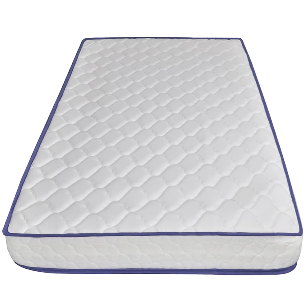 vidaXL Lit avec matelas à mémoire de forme Blanc Similicuir 140x200 cm