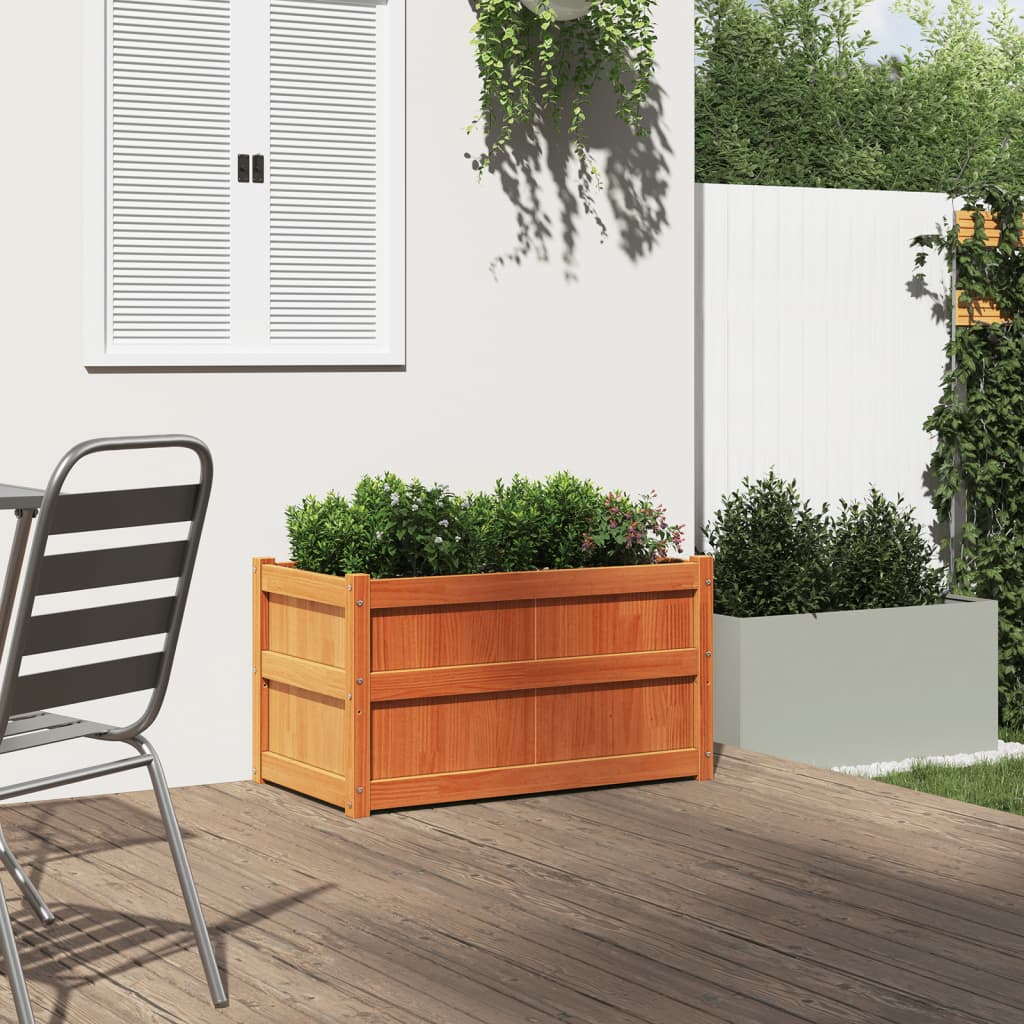 vidaXL Jardinière cire marron 90x50x50 cm bois de pin massif