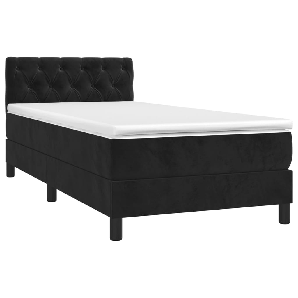 vidaXL Sommier à lattes de lit avec matelas et LED Noir 80x200cm