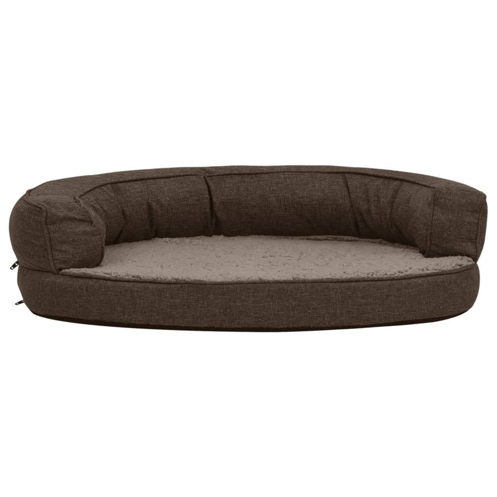 vidaXL Matelas de lit ergonomique de chien 75x53 cm Polaire Marron